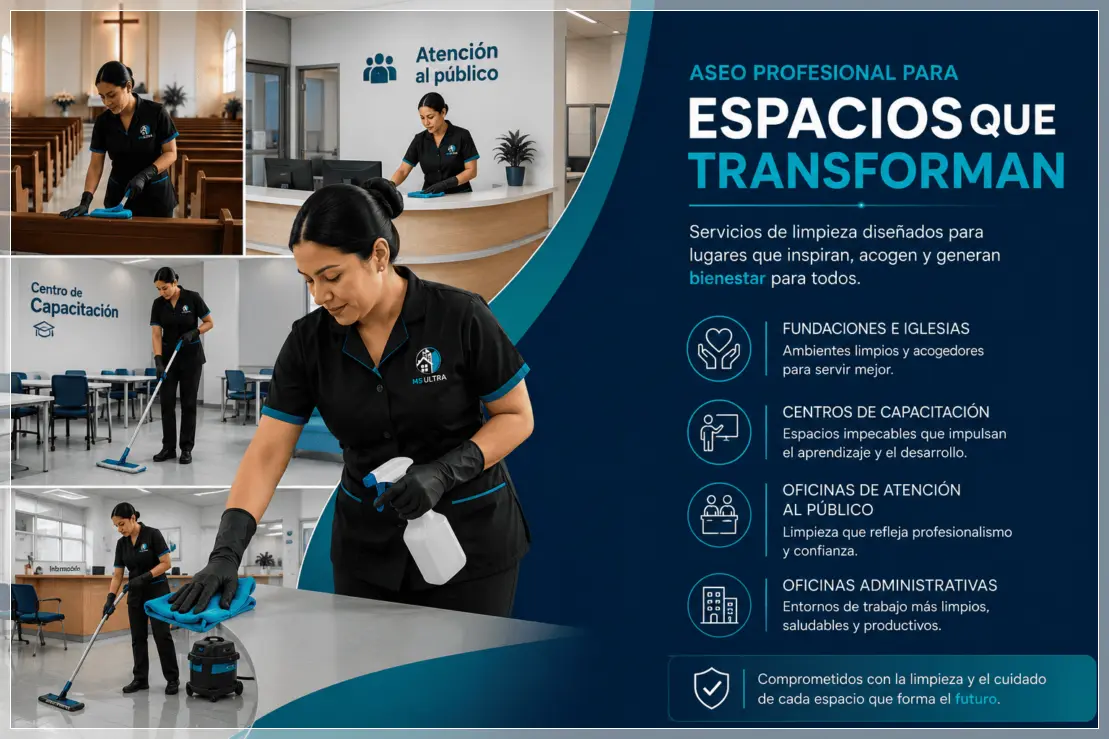 Servicios de aseo para colegios, jardines infantiles, instituciones, fundaciones, empresas, bodegas, edificios y conjuntos residenciales